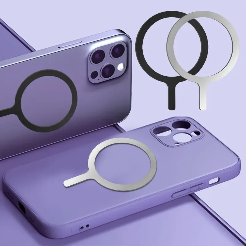 Aufkleberring, Metallplatte für Magsafe-Zubehör, magnetischer Handyhalter, kabelloses Auto-Ladegerät, Eisenblech für Telefon 14, 15