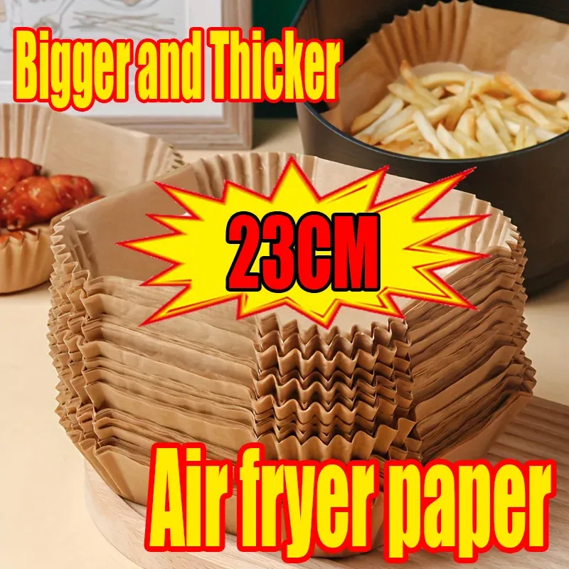 Papierfritteuse Air 23 cm Air Fryer Ofenpapierzubehör Airfryer Backpapier Extra große verdickte Einwegliner quadratisch rund