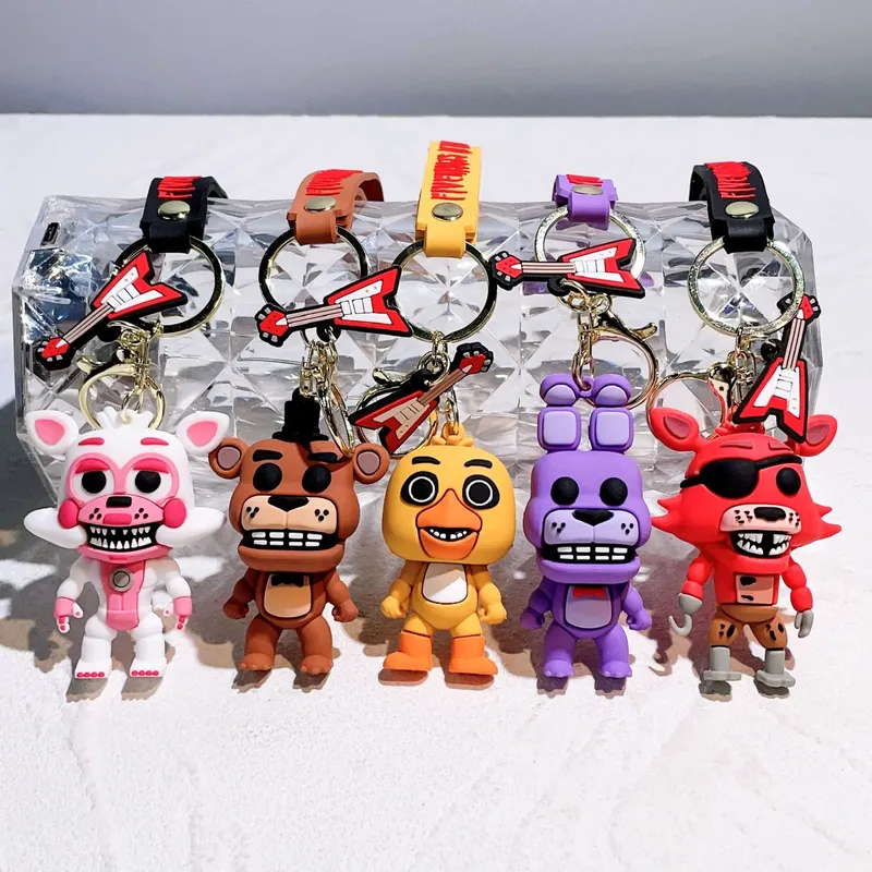 FNAF Spiel Schlüsselanhänger Anime Actionfiguren Schlüsselanhänger Five Night At Fredys Puppe Schlüsselanhänger Autoschlüsselanhänger Anhänger Charms Zubehör