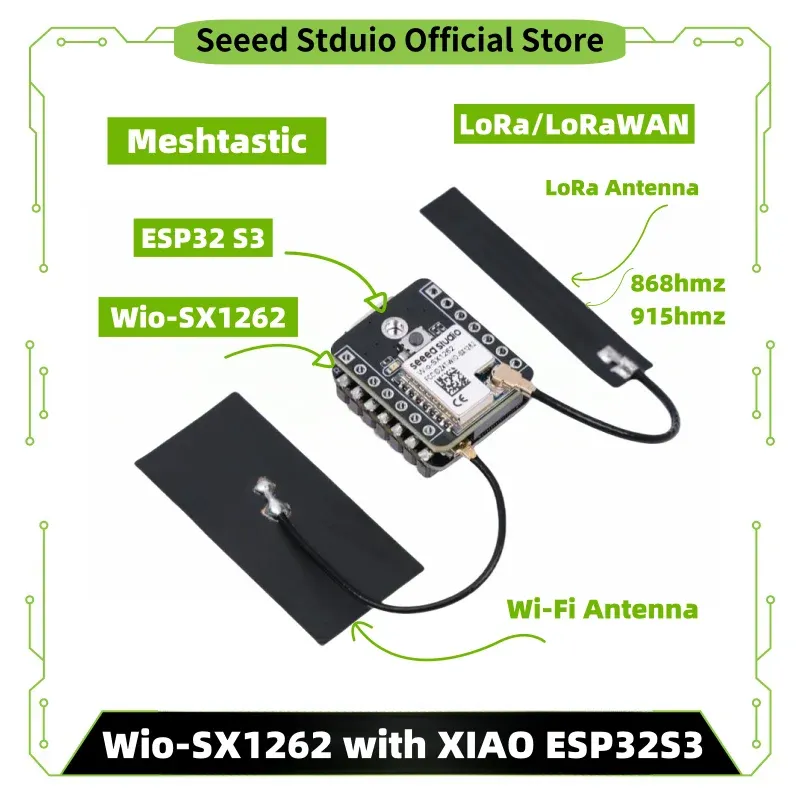 esp32 s3 lora Meshtastic Lora, SX126, 868 MHz 915 MHz Antenne, XIAO ESP32S3 für Meshtastic & LoRa Starter Kit, LoRa/LoRaWAN, WiFi, BLE