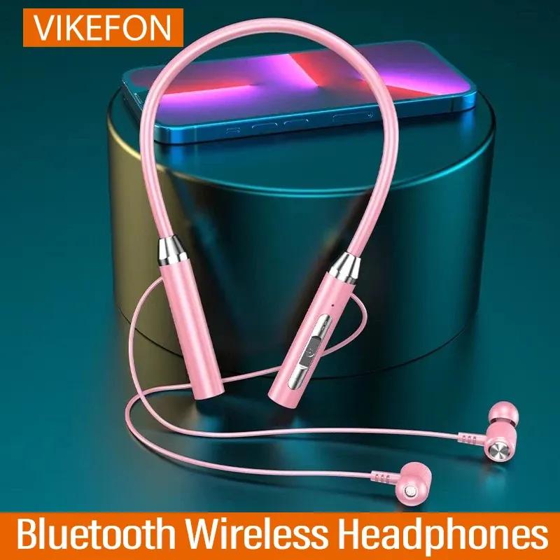 VIKEFON Bluetooth-Kopfhörer, kabellose Kopfhörer, magnetisch, Sport-Nackenbügel, um den Hals hängende TWS-Ohrhörer, kabelloses Headset mit Mikrofon