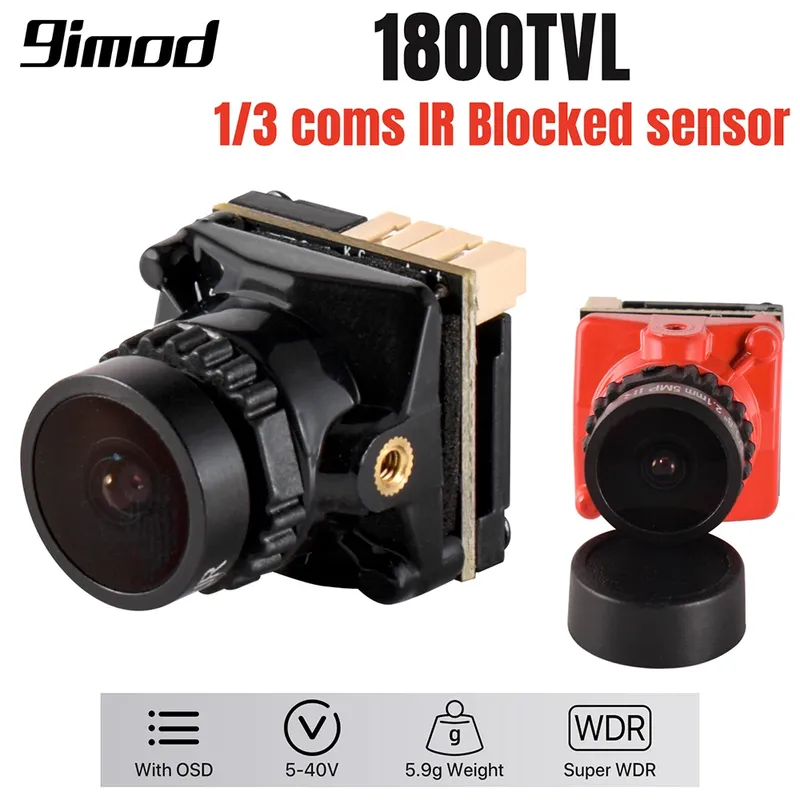 9IMOD FPV-Kamera 1800TVL 5MP 2,1 mm 1/3 Coms IR blockiert Senso 5V-40V NTSC/PAL mit OSD Intern für RC FPV Racing Drone DIY Teil
