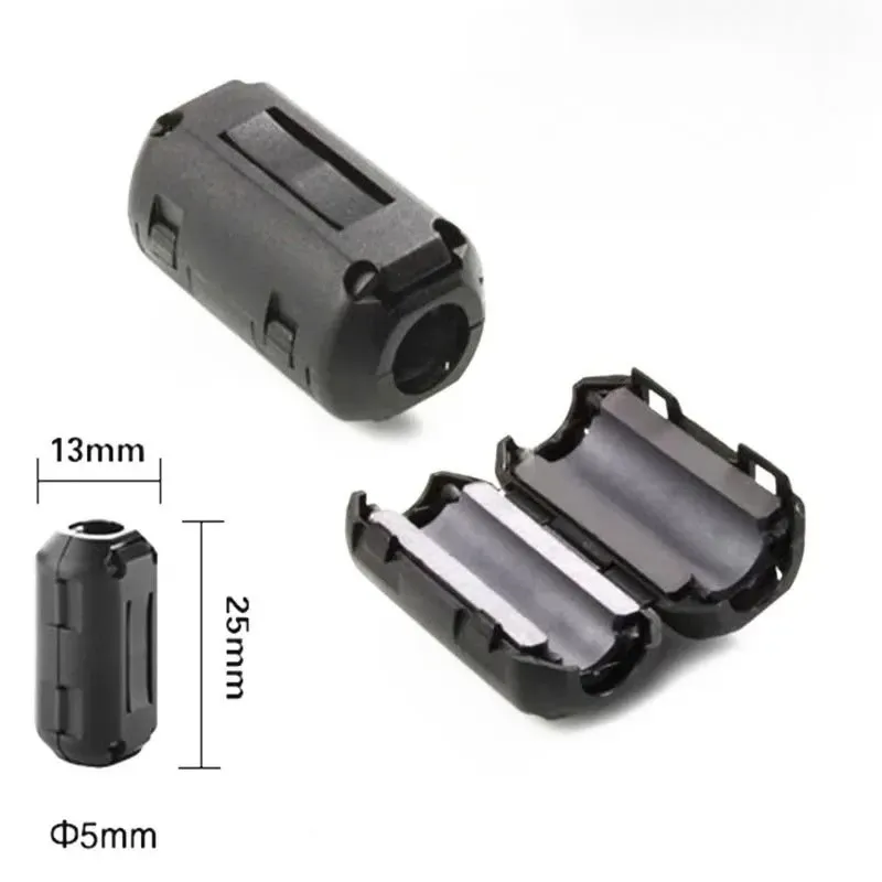 5mm Ferritkern-Ringfilter zur Geräuschunterdrückung für Kabel, Clip-On-Filter für Stromkabel und Videokabel