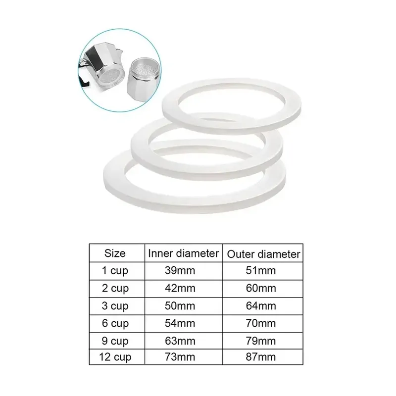 1PC Kaffee Gummi Ring Bialetti Dichtung Set Flexible Unterlegscheibe Dichtung Ring Ersatz Für Tassen Moka Topf Espresso Kaffeemaschinen teil