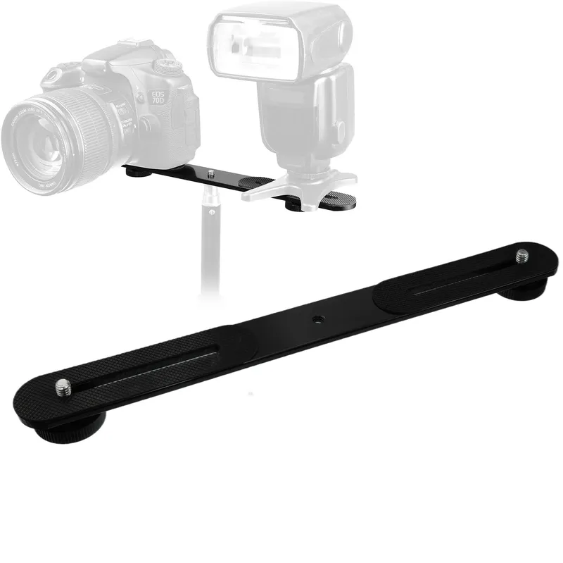 Doppel-Blitzhalterung mit 1/4'' Schraube, Blitzschuh-Halterung für Stativ, DSLR-Kamera, LED-Licht, Blitzlicht, Mikrofon
