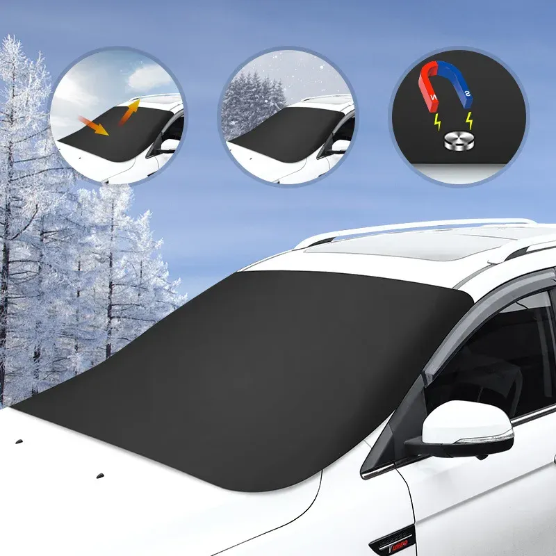 Neue Auto-Schneeschild-Aufbewahrungstasche mit magnetischer Absorption, wasserdicht, Sonnenschutz, Creme, Sonnenschutz, universelle Passform, vordere Reihe, 165 x 120 cm