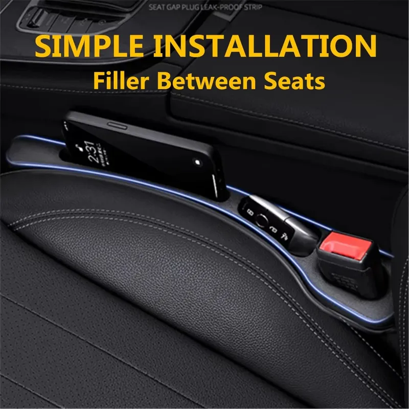 2PCS Auto Sitz Lücke Füllstoff Zwischen Sitze Konsole Organizer Sitz Spalt Lagerung Box Tasche Dekoration Innen Auto Zubehör