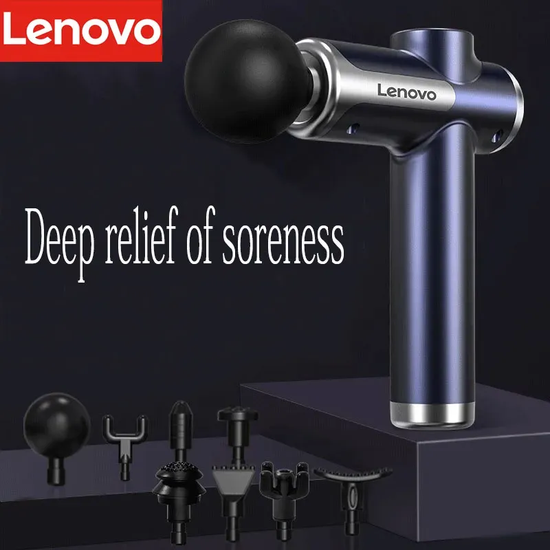 Lenovo N2 N3 Muskelentspannungsmassagegerät, echte Marke, Faszienpistole, 6–8 Massagekopf, lindert Muskelverspannungen und Schmerzen, tragbar