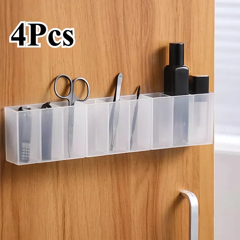 Mini-Aufbewahrungsbox, 3 Gitter, Kunststoff, Make-up-Pinsel, Lippenstift-Aufbewahrung, multifunktionaler Schreibtisch-Organizer für Zuhause, Küche, Badezimmer