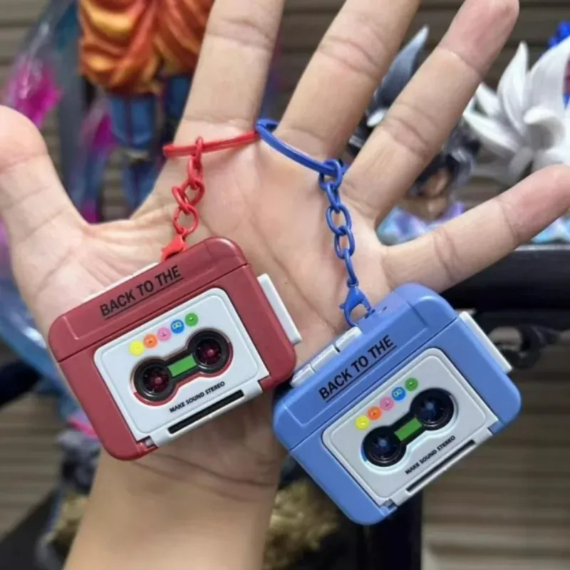 1/2 stücke Retro Mini Recorder Player Schlüsselring Neue Stil Lustige Plattenspieler Schlüsselanhänger Kreative Überraschung Geschenk Liefert Auto Schlüsselbund