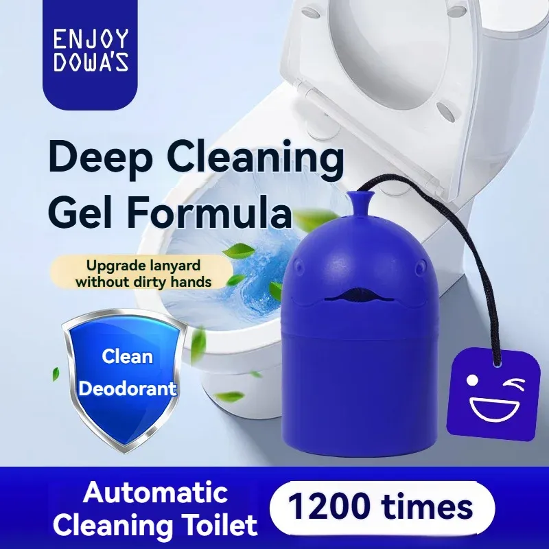 Automatischer Toilettenreiniger mit tragbarem Design, Wal-Design, langsame Reinigung, 1 Flasche, 150 g Gel