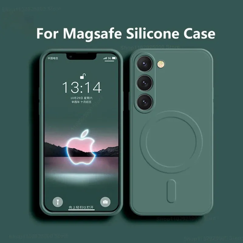 s25 ultra hülle Für magsafe magnetische kabellose Lade tasche für Samsung Galaxy S25 S26 S24 S23 Ultra Plus FE S25Ultra Soft Cases flüssige Silikon hülle
