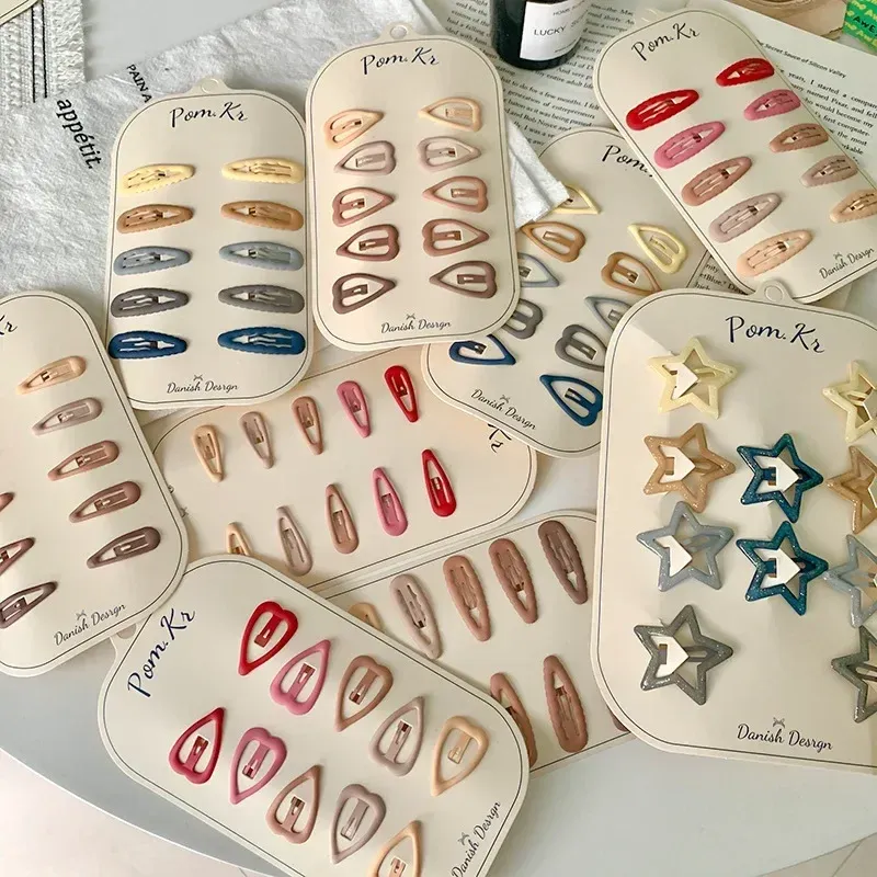 Neue 10 stücke Bunte Stern Haar Clips für Baby Mädchen Glitter Metall Snap BB Clip Haarnadel Kopfbedeckungen Infant Kinder Haarspange zubehör