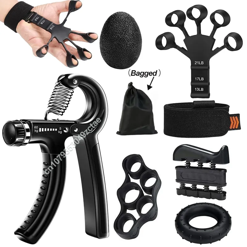 5–60 kg verstellbarer Handgriff-Stärkungstrainer, komplettes Set mit Gegen-, Handgelenk- und Unterarm- und Handtrainer für Muskeln