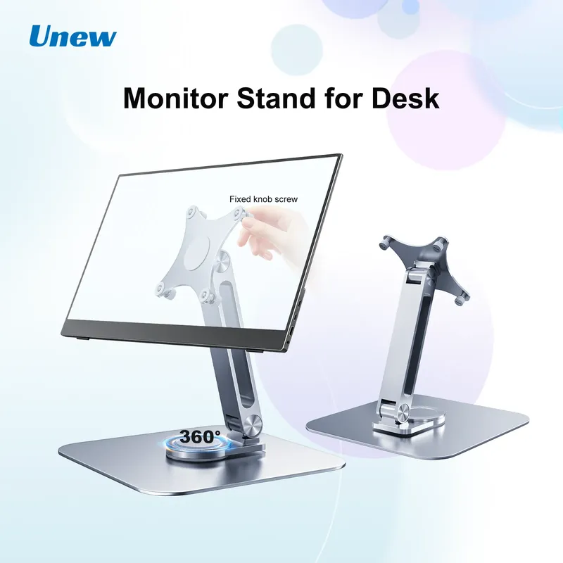 Tragbarer Monitorständer aus Aluminiumlegierung für den Desktop 360° °   Rotation, VESA 75x75 passend für M4-Schrauben 5 kg Tragfähigkeit ultrastabil