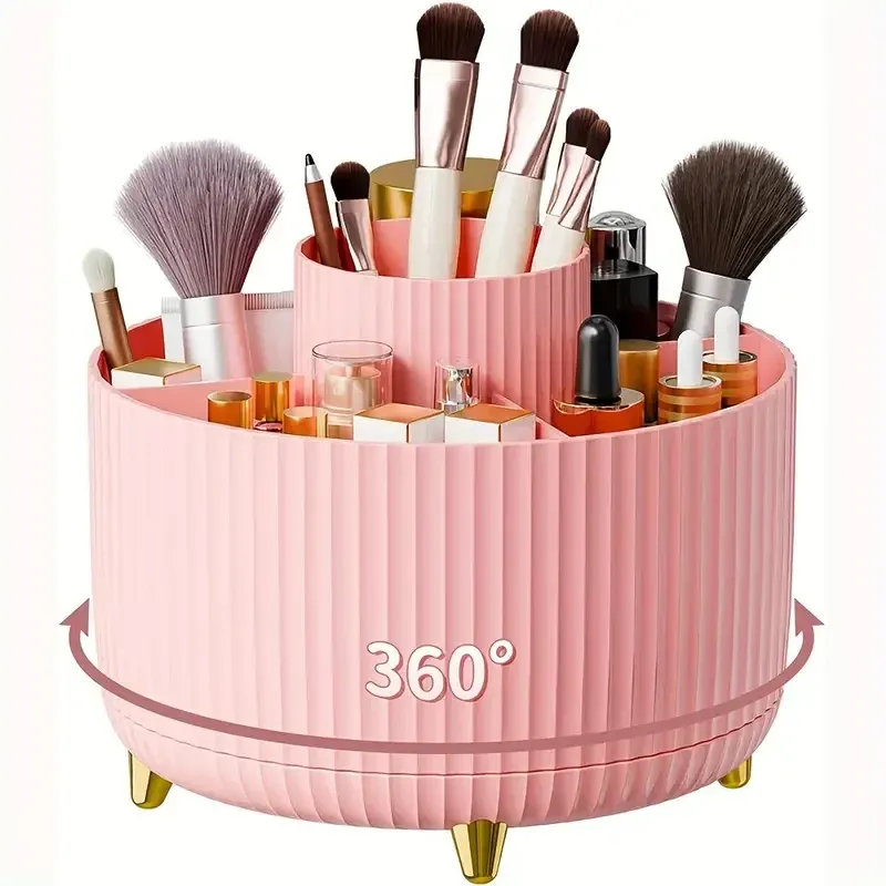 360 °   Rotierende Make-Up Werkzeug Lagerung Box Desktop-Organizer Kosmetik Pinsel Halter Lippenstift Augenbraue Bleistift Halter Schmuck Container