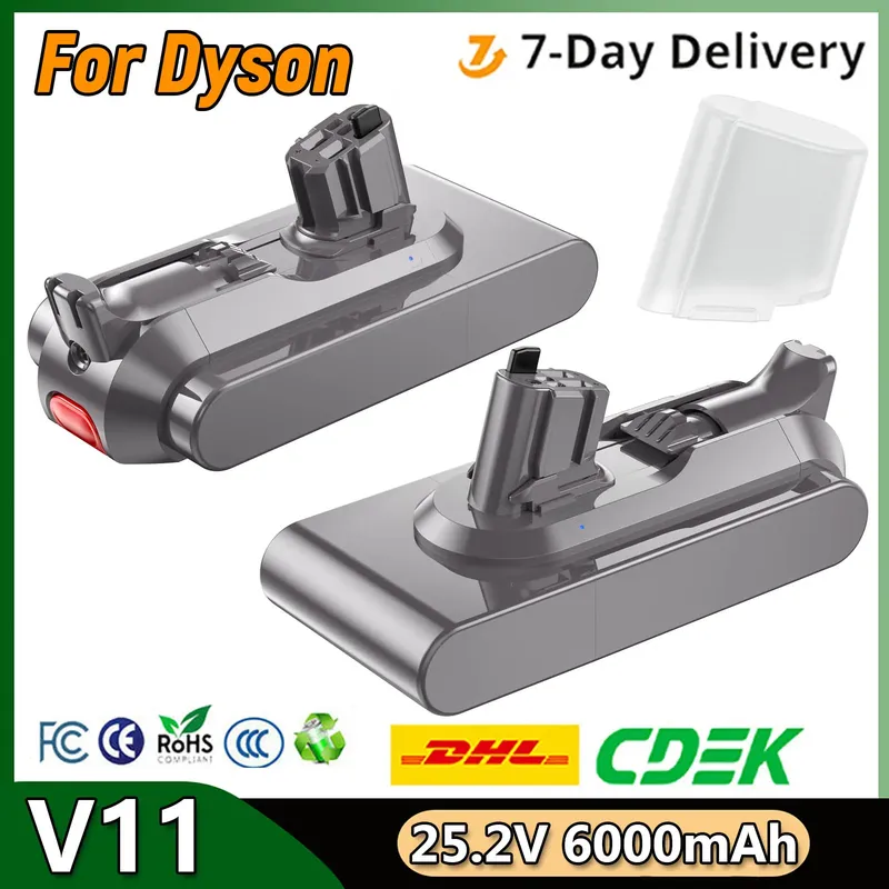 Für Dyson V11 25,2 V 6000 mAh Akku Staubsauger Batterie Für V11 Serie SV15 Erkennen Clip typ Ersatz Batterie