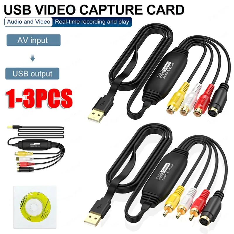 USB Video Capture Card VHS TV DVD VCR Audio Capture Adapter Karte RCA zu USB Video Konverter für Mac PC