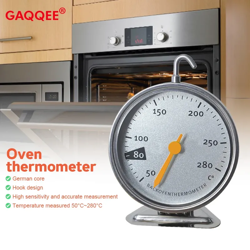 50-280 Celsius Ofenthermometer Edelstahlständer Großes Zifferblatt Backen BBQ Kochen Fleisch Lebensmittel Temperaturmessung Haushalt