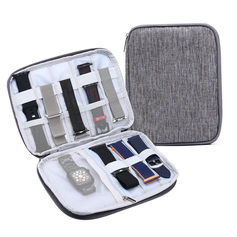 Tragbare Uhren armband Box für Apple Watch Armband Uhr Organizer Fall Daten Kabel Reise uhr Armband Aufbewahrung tasche Halter Fall