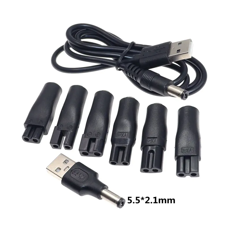 8 Stück Netzkabel, 5 V, Ersatz-Ladegerät, USB-Adapter, geeignet für alle Haarschneidemaschinen, Bartschneider, Rasierer