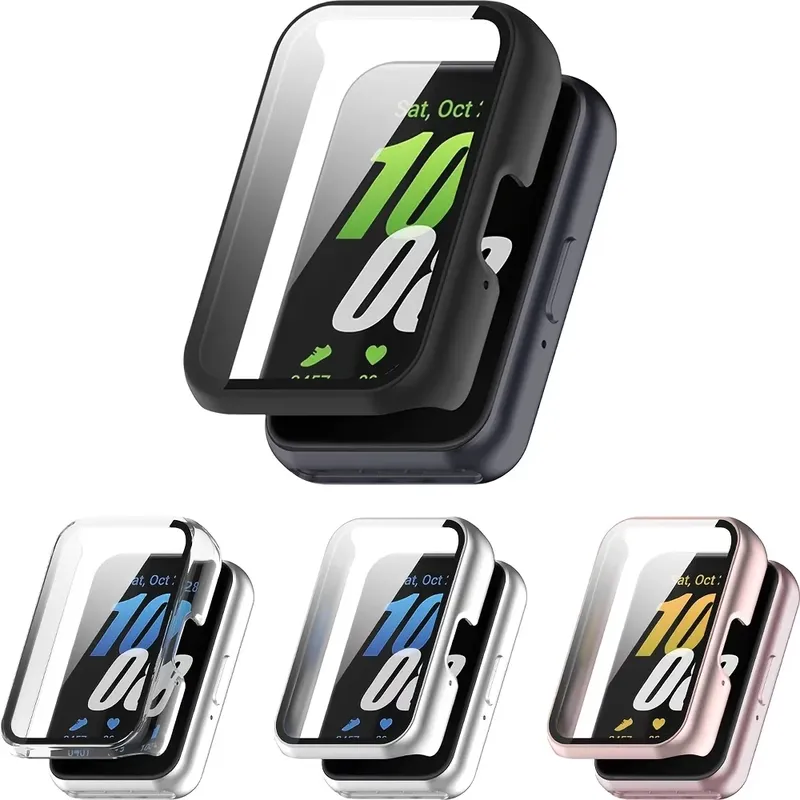 Uhrengehäuse für Samsung Galaxy Fit 3, gehärtetes Glas, Smartwatch-Schutz, harter PC-Stoßfänger + Glas für Galaxy Fit3 Zubehör