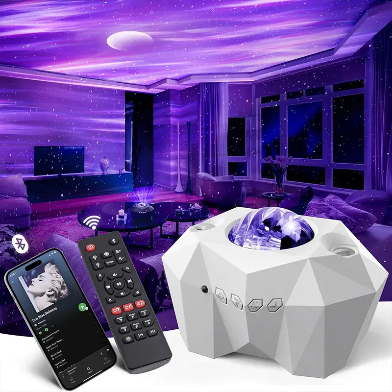 NEUE Aurora Projektoren Galaxy Stern Projektor Nordlicht Sternen Himmel Mond Lampe Für Schlafzimmer Dekor Bluetooth Musik Nachthimmel