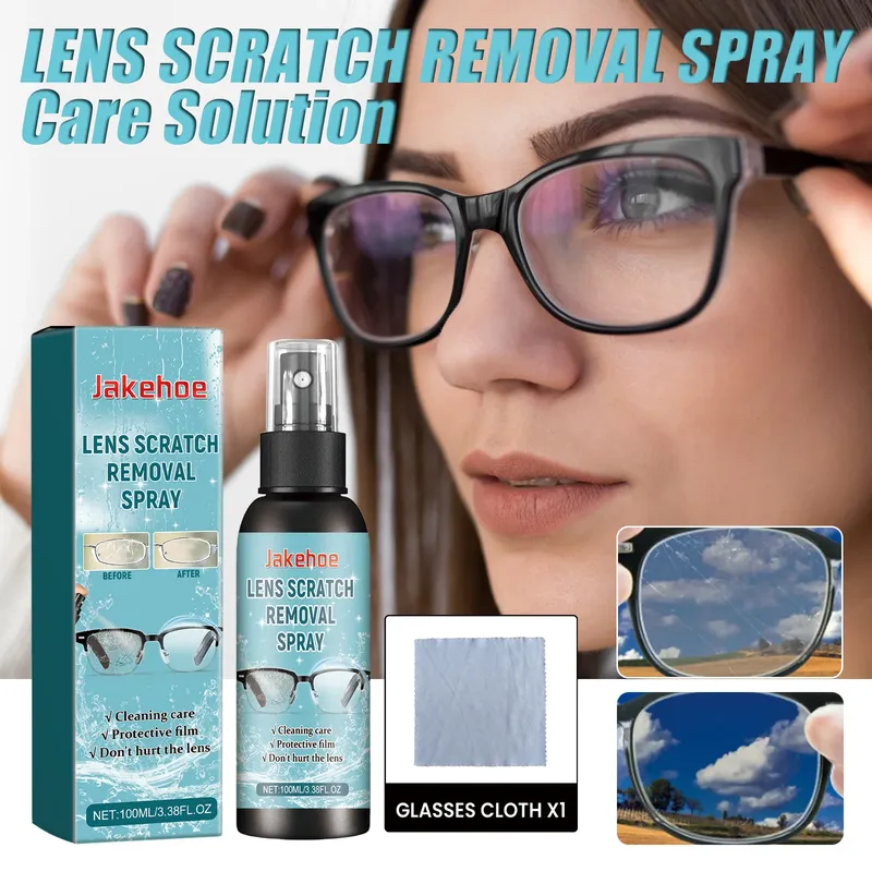 Linsenkratzer-Entfernungsspray, Brillen-Linsenreiniger, Nebelspray, alkoholfreies Brillenbildschirm, Kamera-Reinigungsspray, Pflegelösung