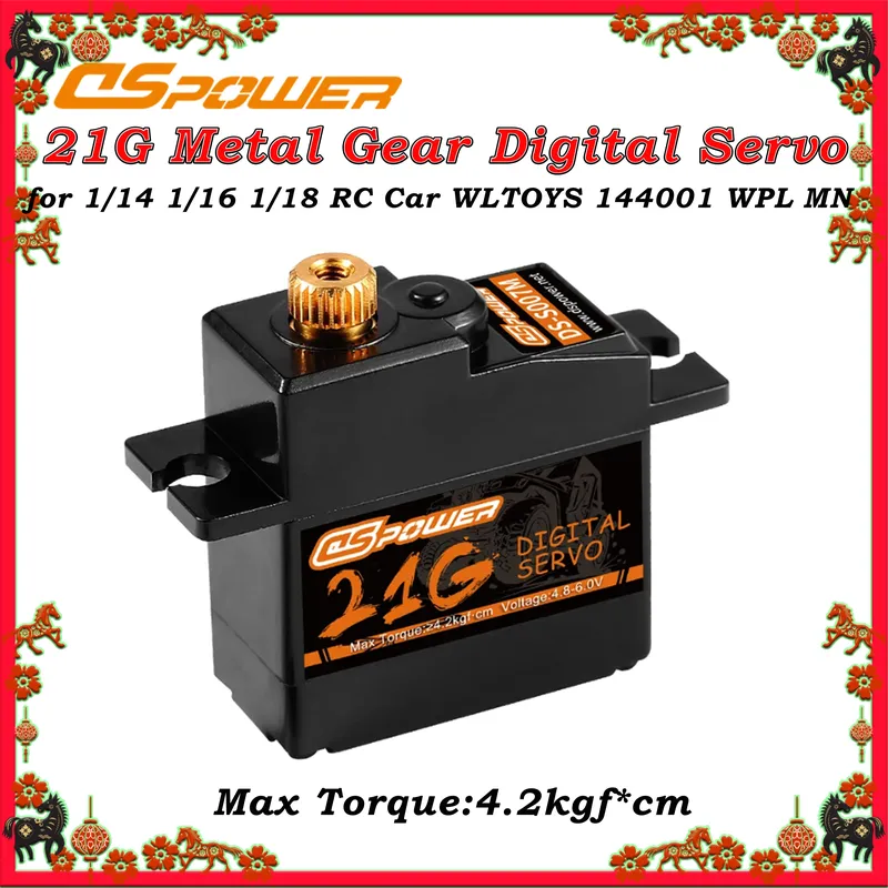 DSPOWER 21g 4,2KG Micro Servo Motor für 1/18 1/16 HYPER GO WLTOYS 144001 SCY 16101 MN82 MN99S RC Auto LKW Flugzeug Boot Roboter