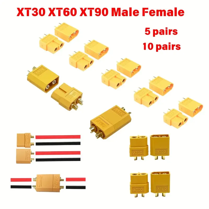 XT30 XT60 XT90 Stecker Set Männlich Weiblich 12AWG Hohe Strom 60A für FPV Drone RC Flugzeug Auto Boot Batterie