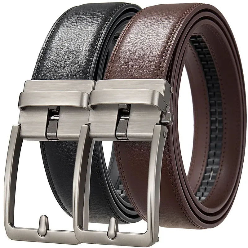 Klicken Sie auf Gürtel für Männer, Luxusmarke, Designer, Mode, automatische Schnalle, echtes Leder, Herrenjeans, hochwertige Taille, männlicher Riemen