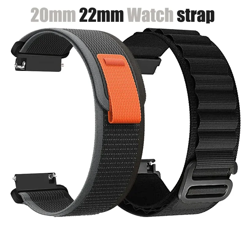 Nylonband für HaiWei Galaxy Watch 7 6 5 4 40 mm 44 mm Classic/Active/Gear S3 Frontier 20 mm 22 mm Sport-Loop-Armband Amazfit GTS 3 4
