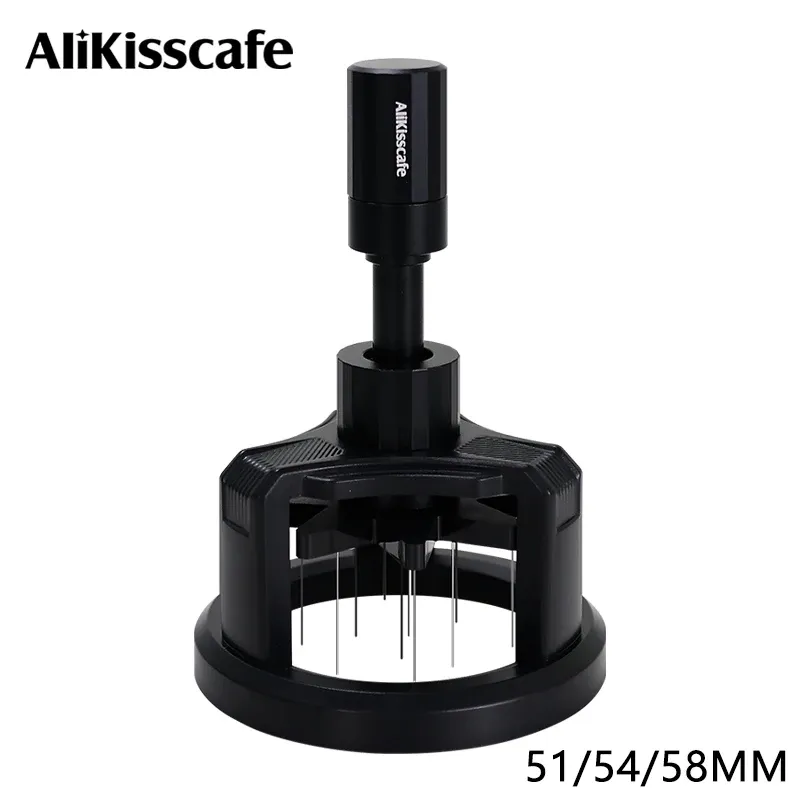 ALIKISSCAFE WDT Tools Rotary 51mm 54mm 58mm Espresso Rührer Nadel Distributor Magnetische Kaffeemaschine Zubehör Barista Werkzeuge