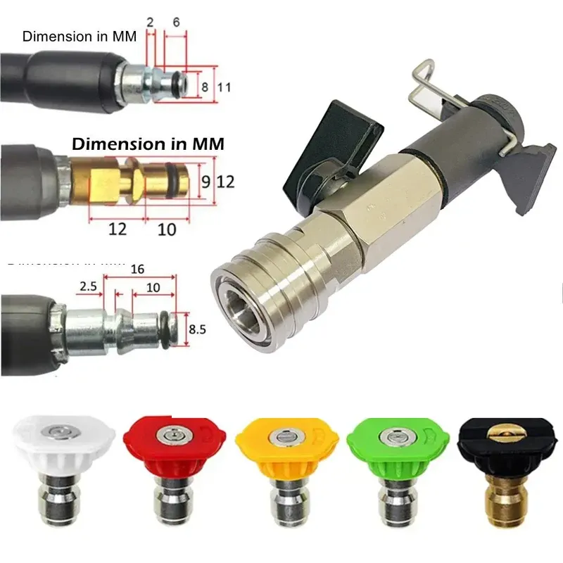 1/4 Zoll Schnellkupplungs-Hochdruck-Waschventil-Set, Ein/Aus-Steuerschalter Direktanschluss fĂŒr KĂ€rcher Lavor Stihl Nilfisk - 11.66 EUR