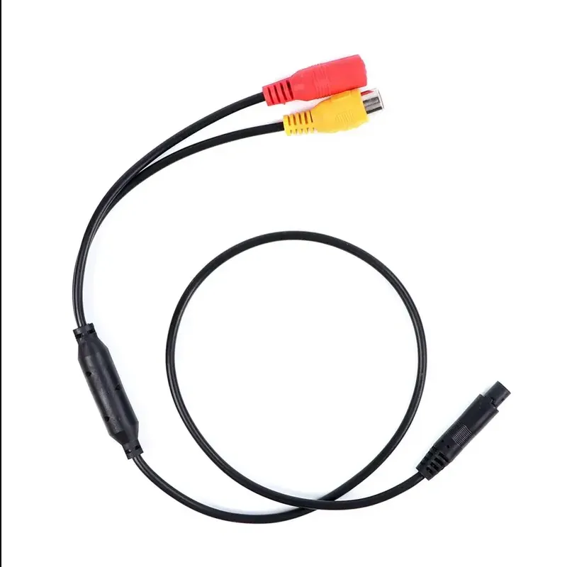 4-poliger männlicher Kopf, Backup-Rückfahrkamera, Auto, universell für CVBS, Cinch-Buchse, Signal, Netzteil, Kabelbaum, Zubehör