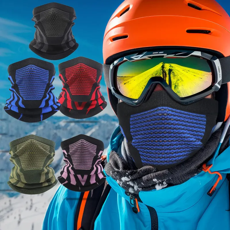 Unisex warme Skimaske elastische atmungsaktive halbe Gesichtsmaske Schal Outdoor-Sportarten Laufen Wandern Angeln Radfahren Maske Motorradmaske