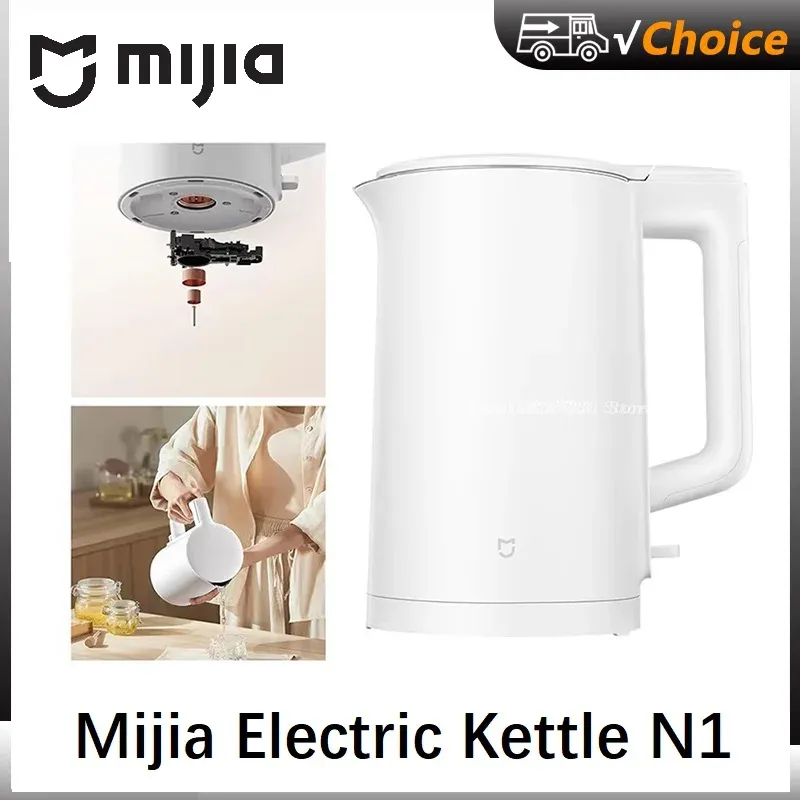 Neuer MIJIA Elektrischer Wasserkocher N1 Schnellkochender Edelstahl-Wasserkocher 220V Intelligenter Elektrischer Wasserkocher 1,5L 1500W für Zuhause und Kaffee