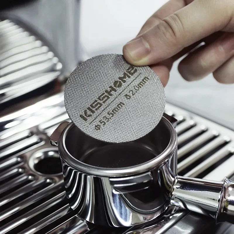 Kaffee Puck Bildschirm 51mm 53,5mm 58.5mm Für Breville Sage Delonghi Wiederverwendbare Filter Espresso Maschine Werkzeug Barista Maker zubehör