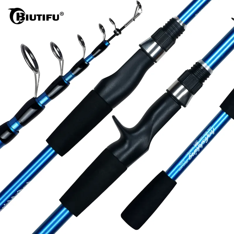 BIUTIFU Teleskop Spinning Casting Mini Angelrute 1,8/2,1/2,4 m Reise Bastcasting 3-30g Ultraleichte Carbon Köder Forelle Pole