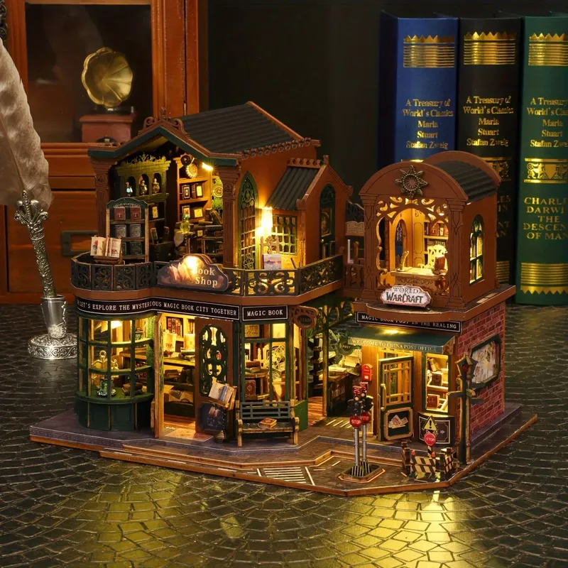 3D Puzzle Mini DIY handgemachte Mini Puppenhaus Kit Haus Montage Gebäude Schloss Modell Spielzeug Holz Handwerk Geburtstagsgeschenk
