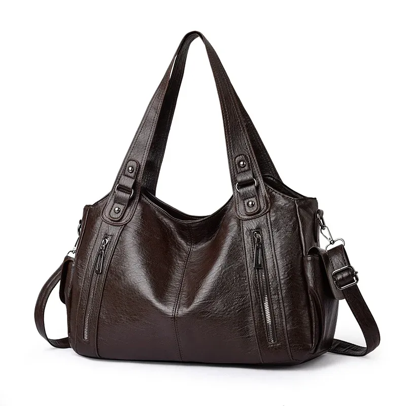 PU-Schultertasche mit modischem Reißverschluss-Design für den täglichen Gebrauch und Pendler