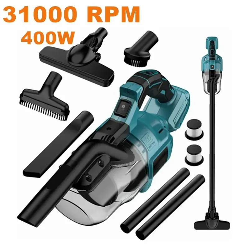 Handstaubsauger mit 6 Stück Röhren, 2 Stück Filter, elektrischer Staubsauger für Makita 18 V Akku (keine Batterie)