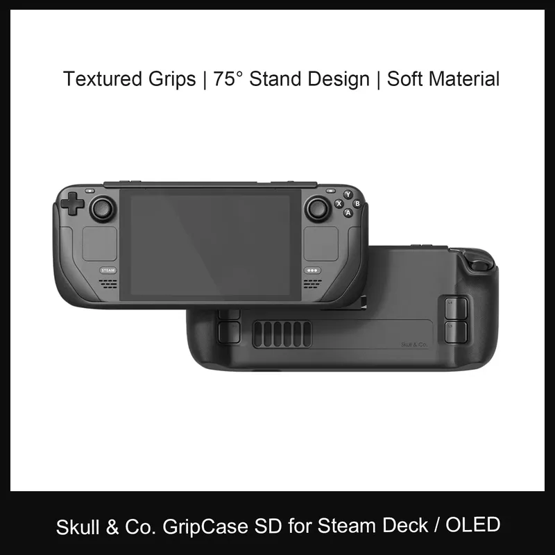Skull & Co. GripCase SD-Schutzhülle, stehbare Abdeckung, weiche Materialschale für Steam Deck, EDC-Hülle, Tragetasche für Steam OLED