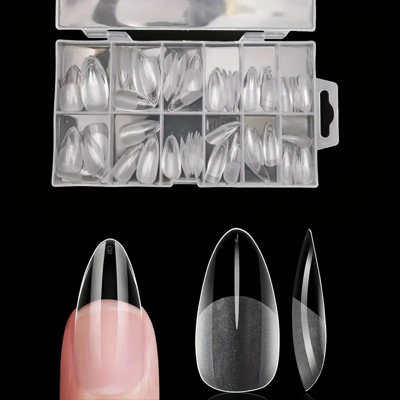 120 Stücke Volle Abdeckung Drücken Auf Nagelspitzen Stiletto Mandel Quadrat Sarg Französisch Falsche Gefälschte Soak Off Gel Nagelverlängerungsspitzen Kapsel