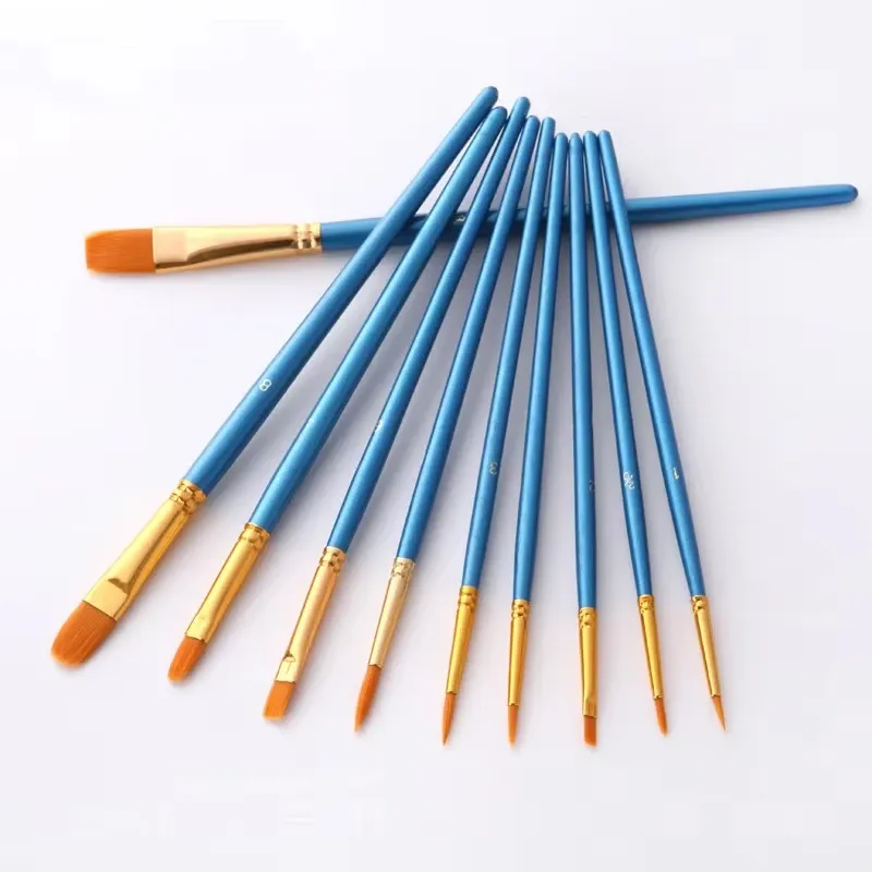 BOMEIJIA 10 Teile/satz Nylonhaar Pinsel malen nach zahlen Werkzeug pinsel Aquarell Gouache Pinsel Zeichnung Kunst Liefert