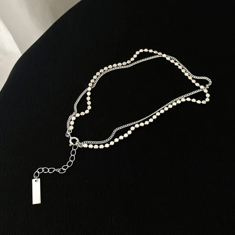 925 Sterling Silber Neue Trendy Doppel Schicht Runde Marke Fußkettchen armband Weibliche Einfache Temperament Sexy Hot Kette Schmuck