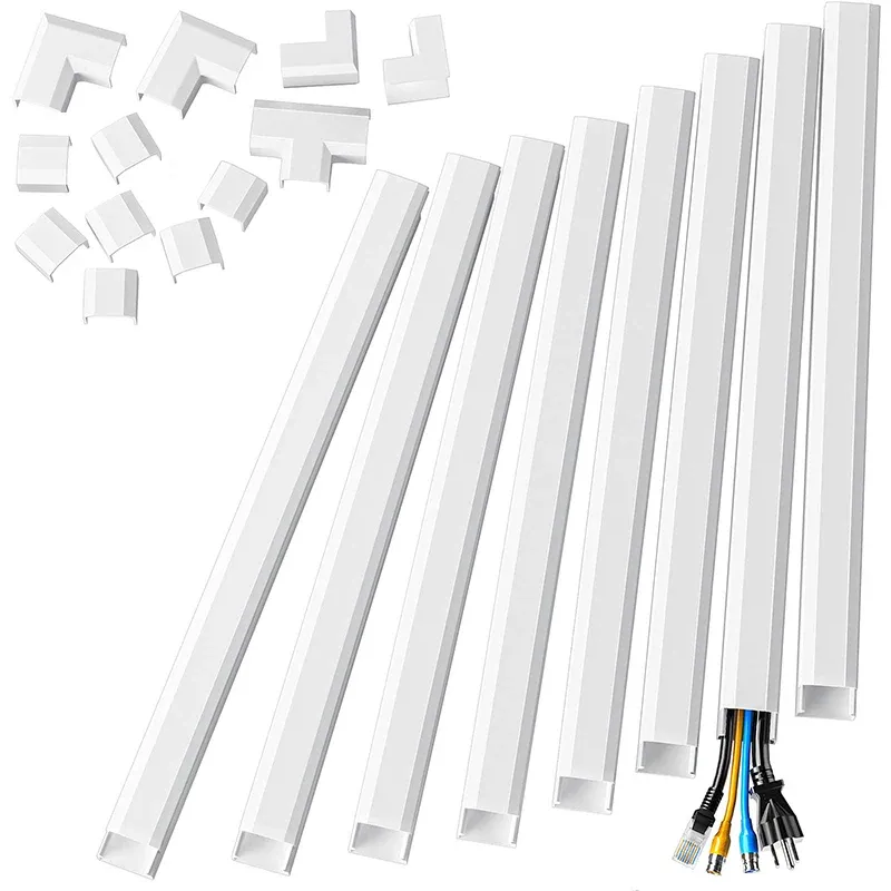 1 Satz 125-Zoll-Kabelabdeckung, großer Kabel-Concealer an der Wand, Kabel-Raceway-Kit zur Montage von Fernsehern, Kabelversteck für das Heimbüro