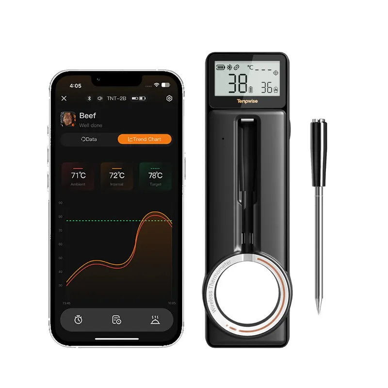 Tempwise Bluetooth 5.4 Fleischthermometer mit 5 mm ultradünner Sonde, Haushalts-Kochthermometer zum Grillen, Braten, Rauchen