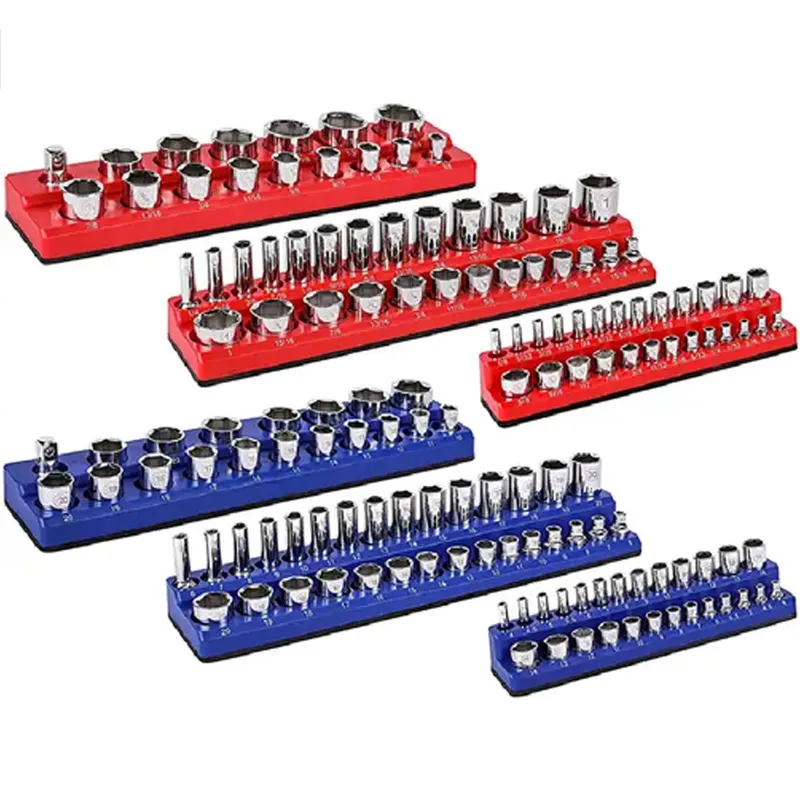 Professioneller magnetischer Steckschlüsselhalter, 1/4 Zoll, 3/8 Zoll, 1/2 Zoll Antrieb, metrisch/SAE-Steckschlüssel-Organizer, Aufbewahrungs- und Installationswerkzeug-Set, 3 Stück/Set