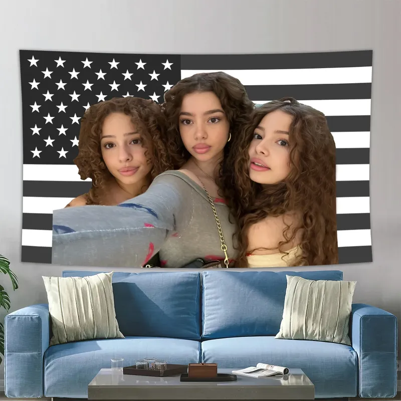 90 x 150 cm Kalogeras Sisters 2024 amerikanische Flagge Wandbehang Wandteppich Raumdekoration Doppelte Durchdringung für Raumdekoration Schlafsaaldekoration